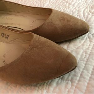 Taupe Suede Pointy Flats